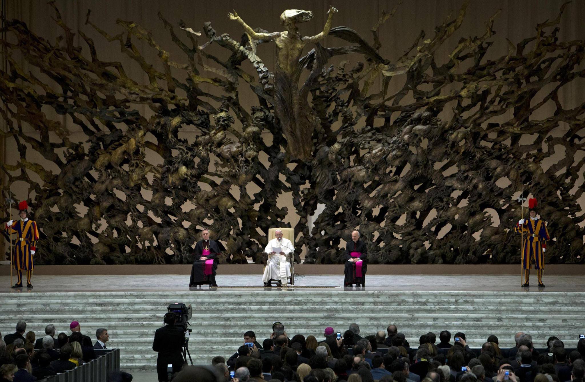 The Resurrection (La Resurrezione) is an 800-quintal (8 metric ton) bronze/copper-alloy sculpture by Pericle Fazzini in the Paul VI Audience Hall in Rome.